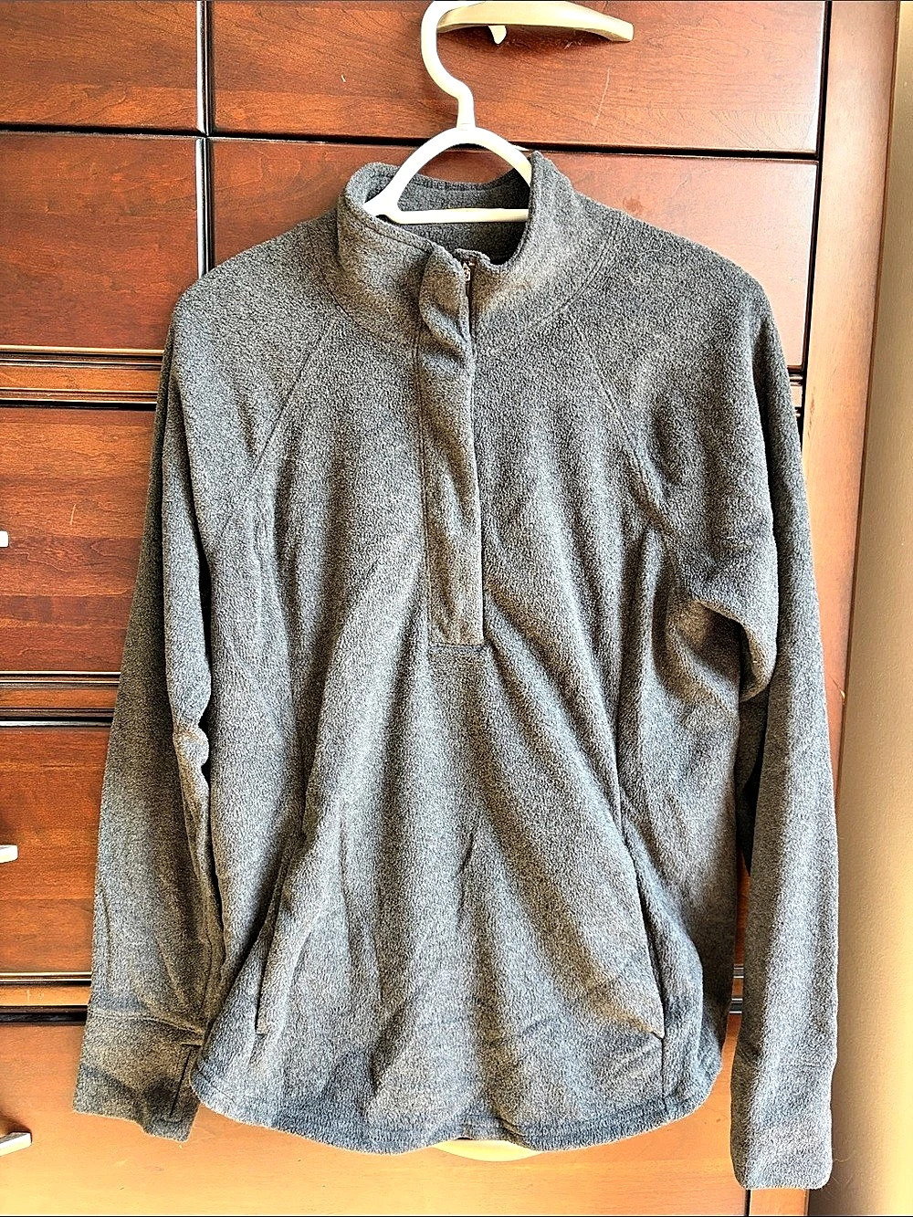Old Navy Go-Dry Gray Half-Zip Fleece Pullover